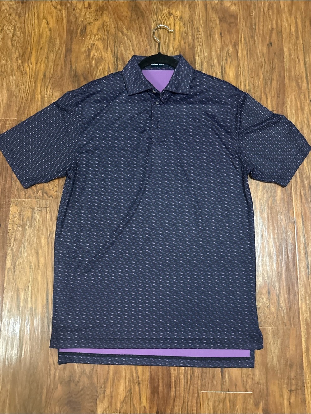 Southern Marsh Navy Polo with Purple Contrast Golf Preppy Men’s Polo